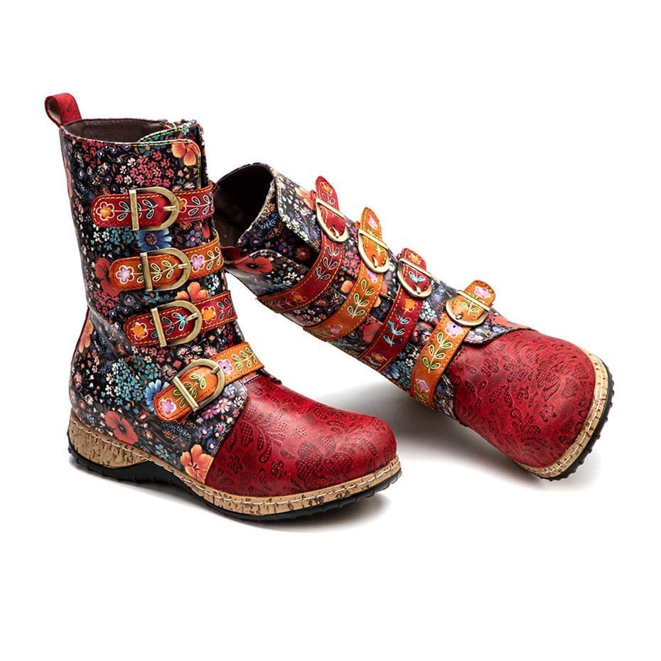 Levoire | Bottes À Fleurs Uniques En Cuir Végétalien