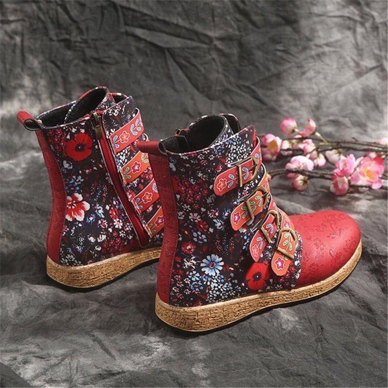 Levoire | Bottes À Fleurs Uniques En Cuir Végétalien
