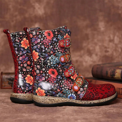 Levoire | Bottes À Fleurs Uniques En Cuir Végétalien