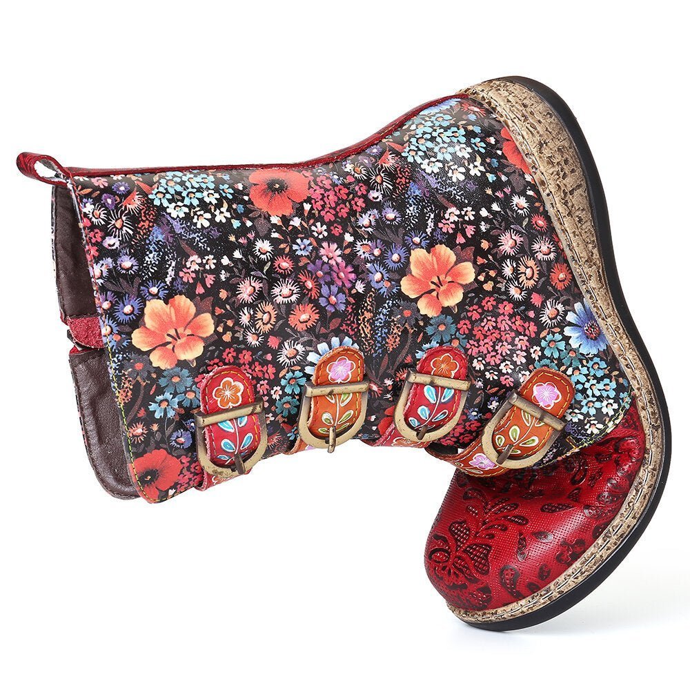 Levoire | Bottes À Fleurs Uniques En Cuir Végétalien