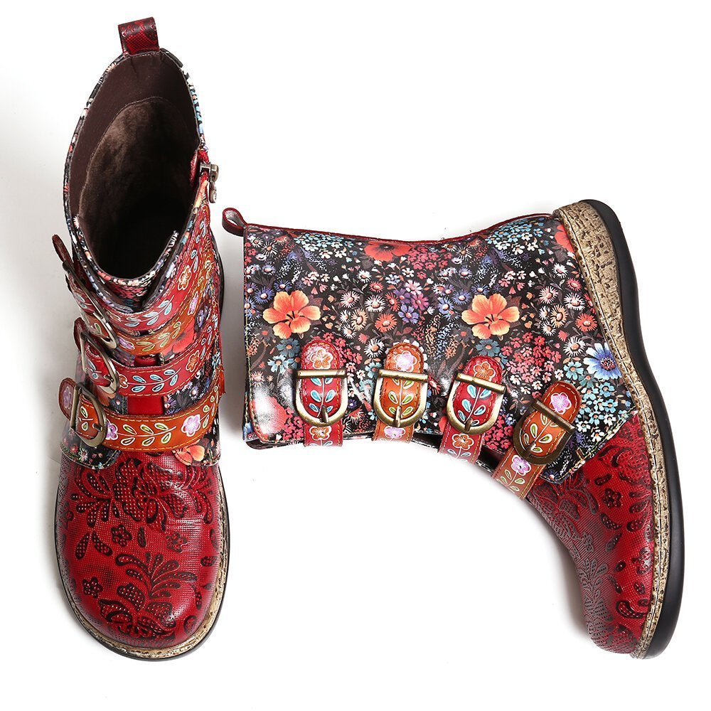 Levoire | Bottes À Fleurs Uniques En Cuir Végétalien