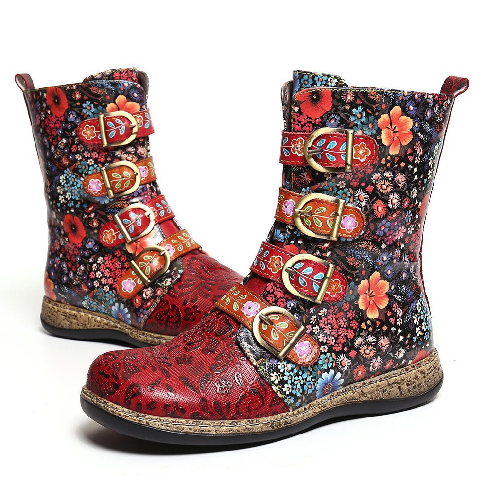 Levoire | Bottes À Fleurs Uniques En Cuir Végétalien