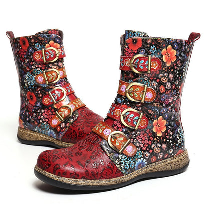 Levoire | Bottes À Fleurs Uniques En Cuir Végétalien