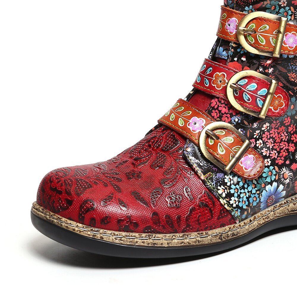 Levoire | Bottes À Fleurs Uniques En Cuir Végétalien