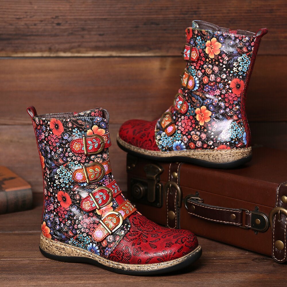 Levoire | Bottes À Fleurs Uniques En Cuir Végétalien