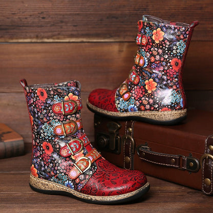 Levoire | Bottes À Fleurs Uniques En Cuir Végétalien