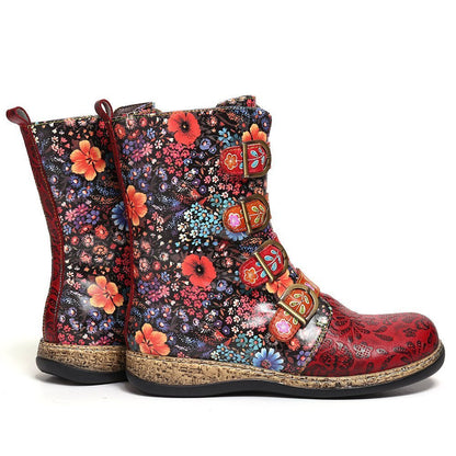 Levoire | Bottes À Fleurs Uniques En Cuir Végétalien