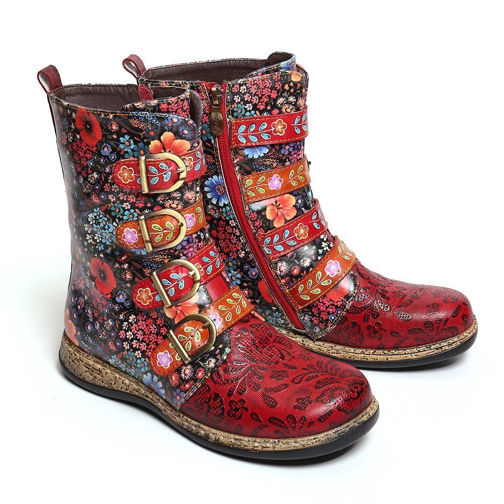 Levoire | Bottes À Fleurs Uniques En Cuir Végétalien