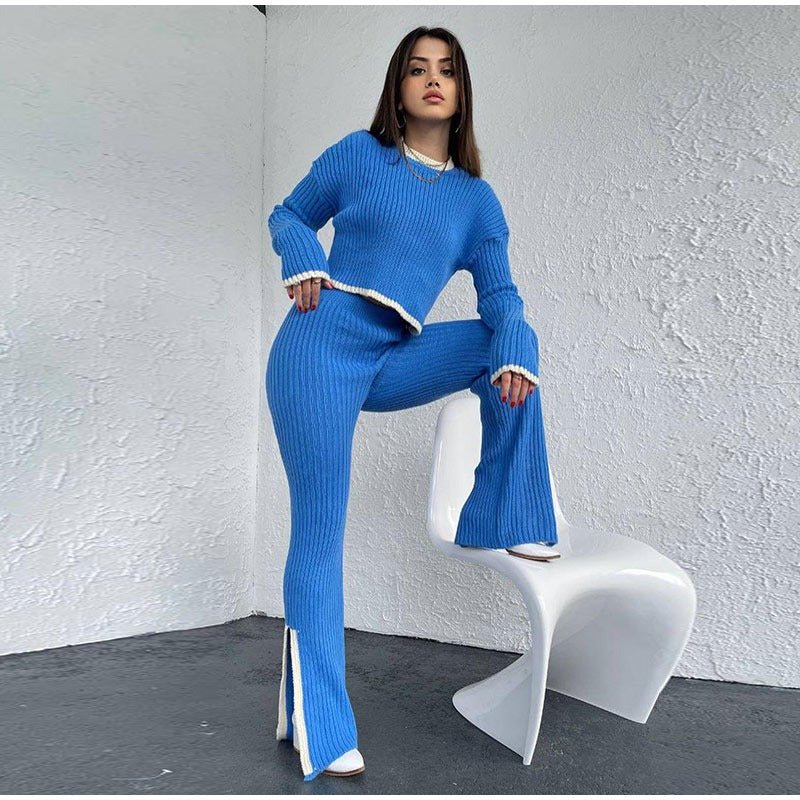 Levoire | Ensemble Tricoté À Deux Pièces Élégant Et Confortable Bleu