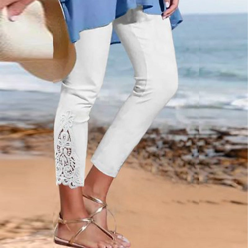 Levoire | Pantalon Élégant Avec Détails Raffinés Blanc