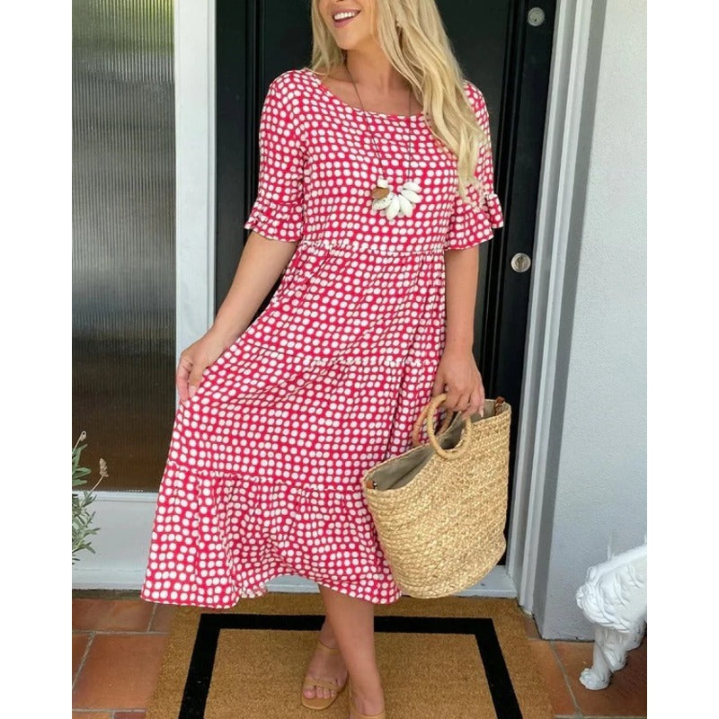 Levoire | Robe D'Été Élégante À Pois Rosa