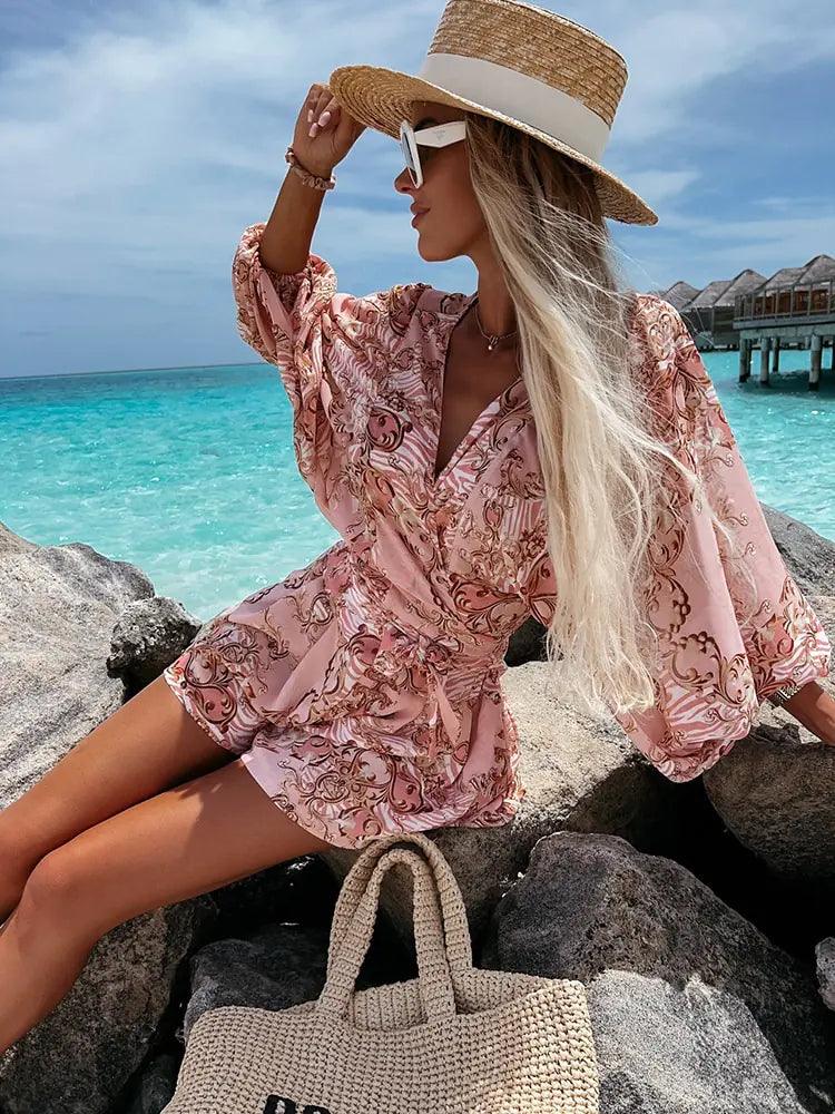 Levoire | Robe De Bain À Bretelles En Dentelle Pour Femmes Subtile Rose