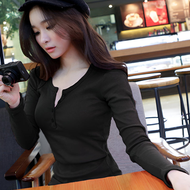 Levoire | Chemise Élégante À Manches Longues Avec Détail De Nœud Noir