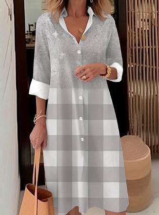 Levoire | Robe Chemise Élégante Gris