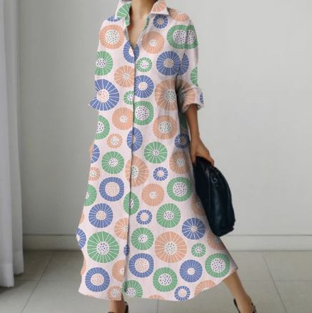 Levoire | Robe Chemise Élégante Pour Femmes Dans Un Design Luxueux Multicolore