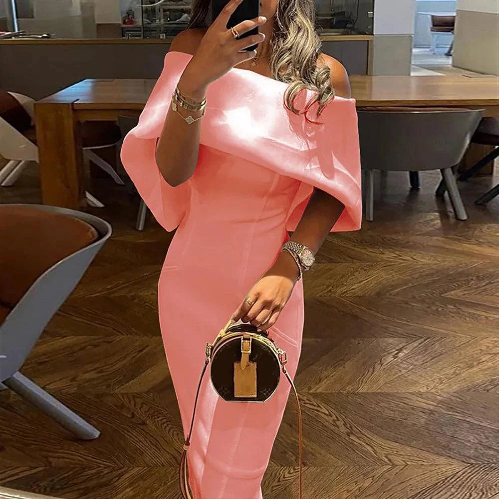 Levoire | Robe Bodycon À Épaule Dénudée Avec Découpe Rosa