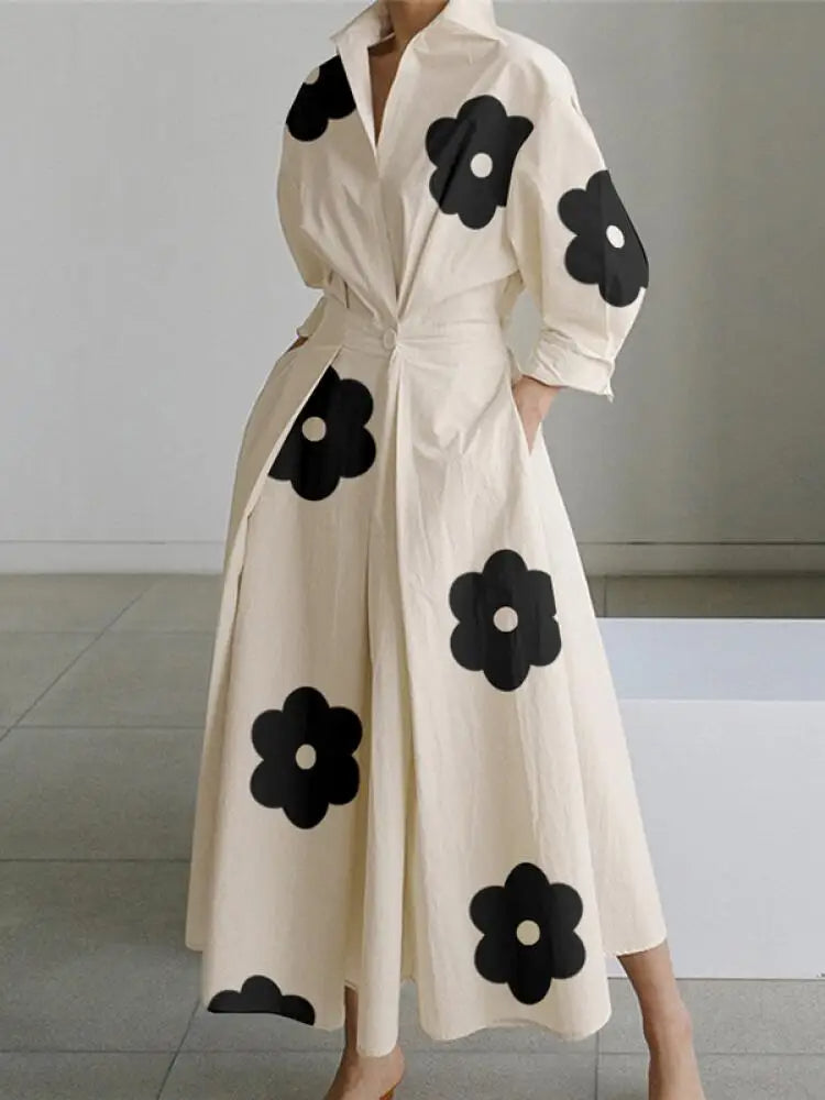 Levoire | Imprimé Plissé Robe Midi A-Ligne Pour Femmes Florel