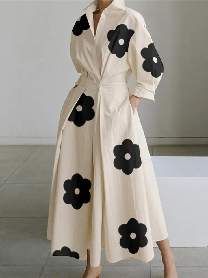 Levoire | Imprimé Plissé Robe Midi A-Ligne Pour Femmes Florel