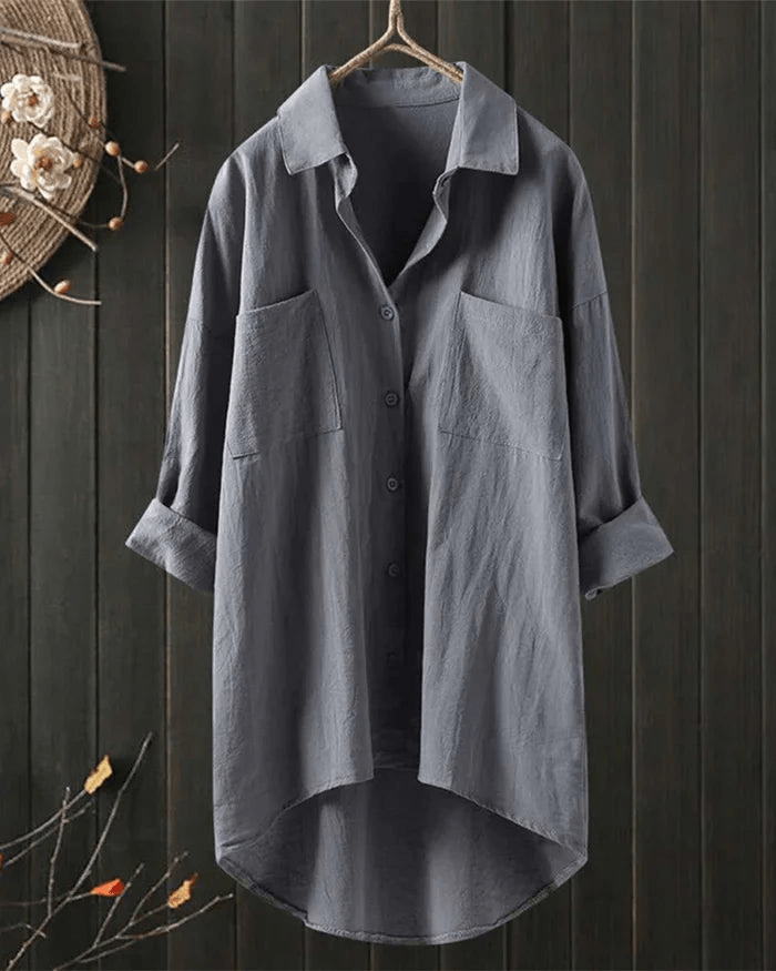 Levoire | Blouse en lin naturelle femme Gris