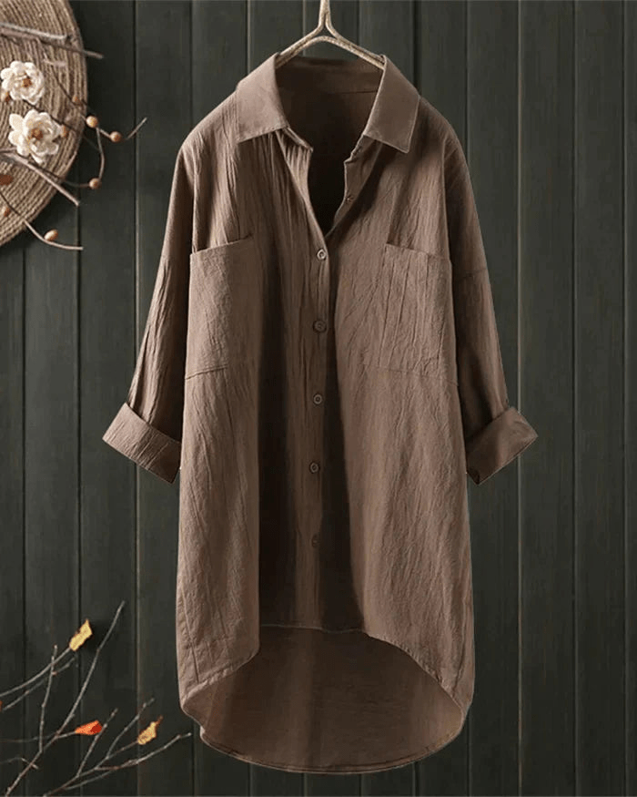 Levoire | Blouse en lin naturelle femme Kaki