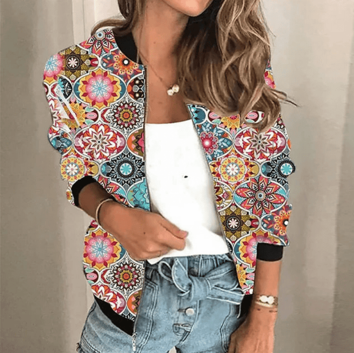 Levoire | Veste Imprimée Femme Fermeture Éclair Confort Unique Multicolore
