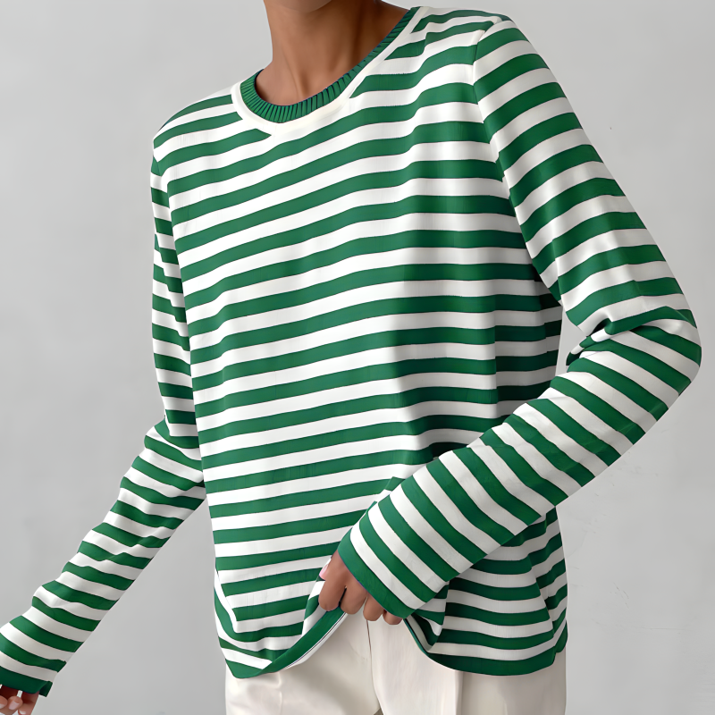 Levoire | Pull Rayé Pour Un Look Décontracté Vert
