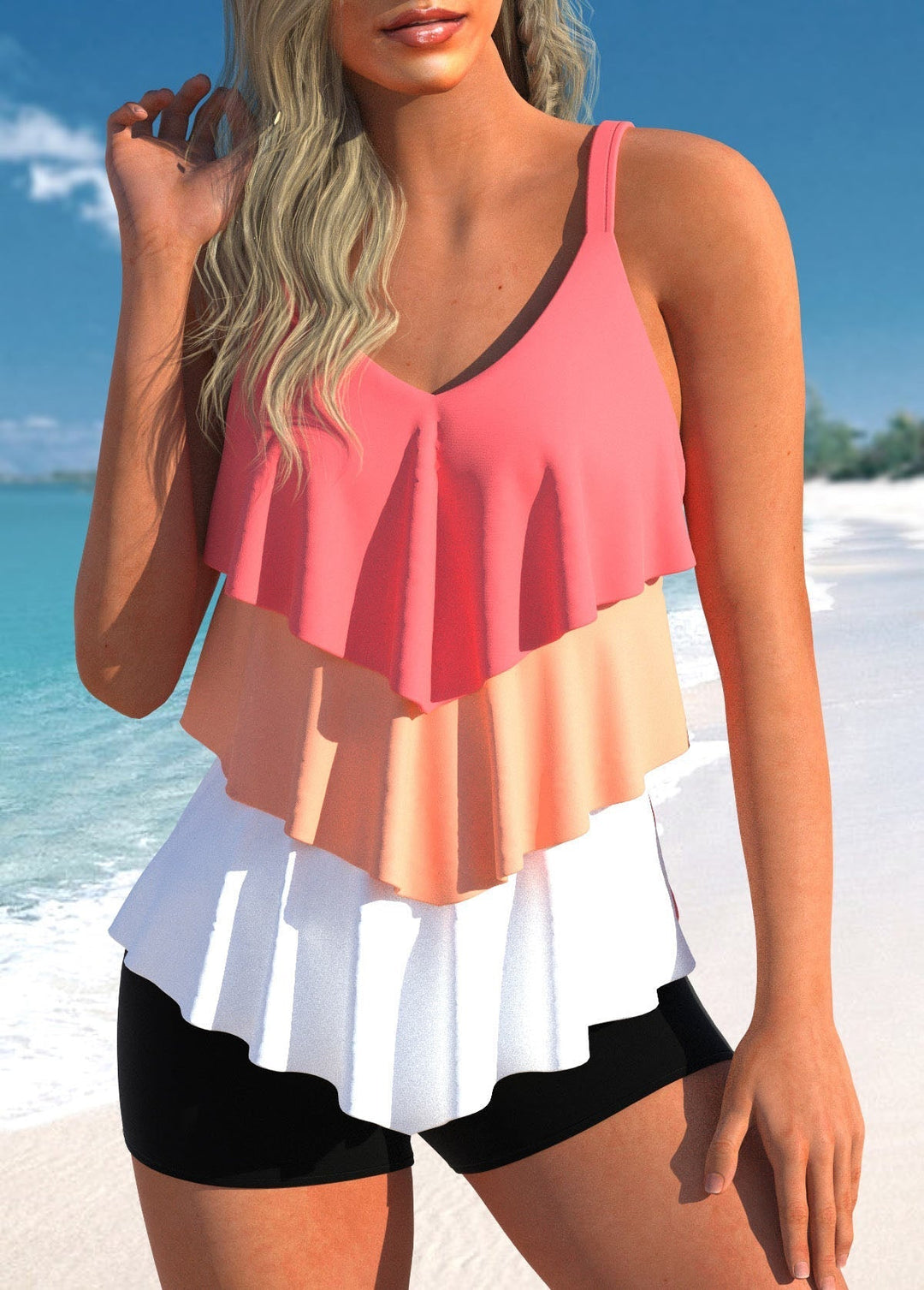 Levoire | Maillot De Bain À Pois Avec Design Classique Rose orange