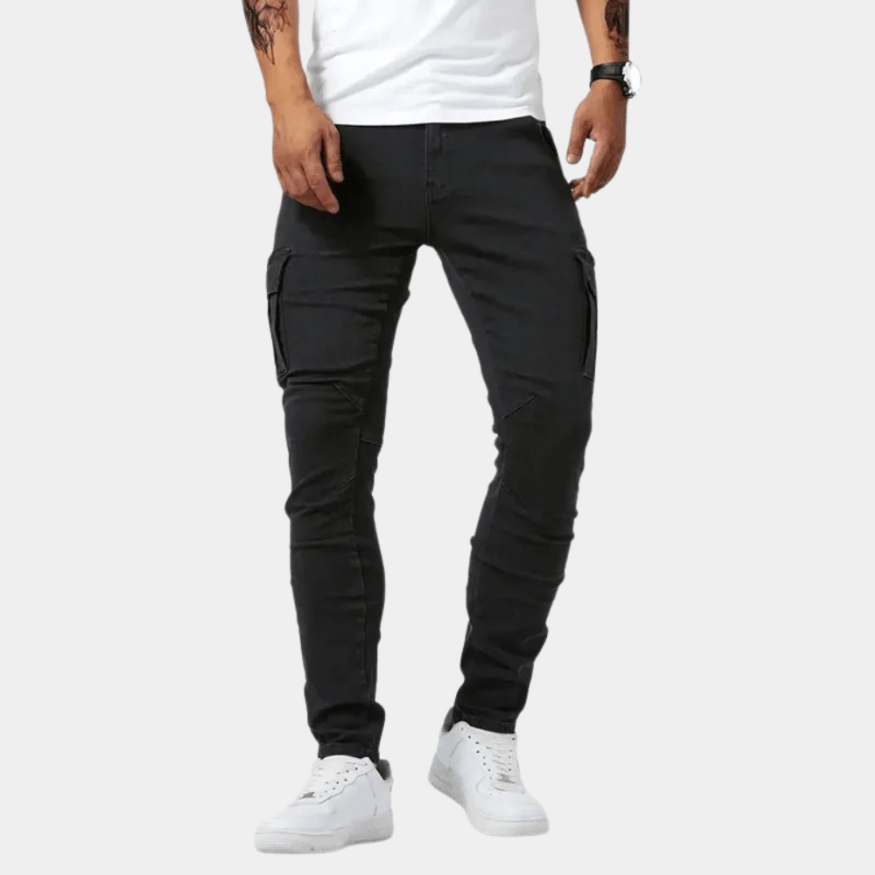 Levoire | Pantalon Cargo Stretch Jean Homme Noir