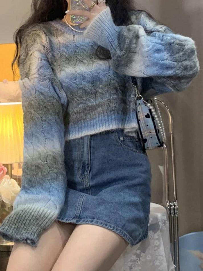 Levoire | Pull Court En Tricot Câble Ombre