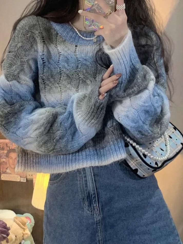 Levoire | Pull Court En Tricot Câble Ombre