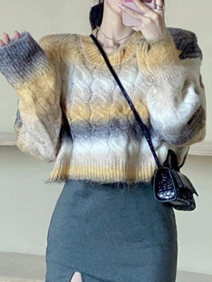 Levoire | Pull Court En Tricot Câble Ombre