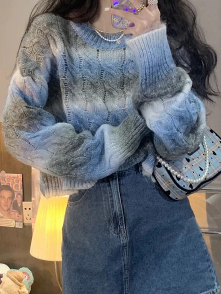 Levoire | Pull Court En Tricot Câble Ombre