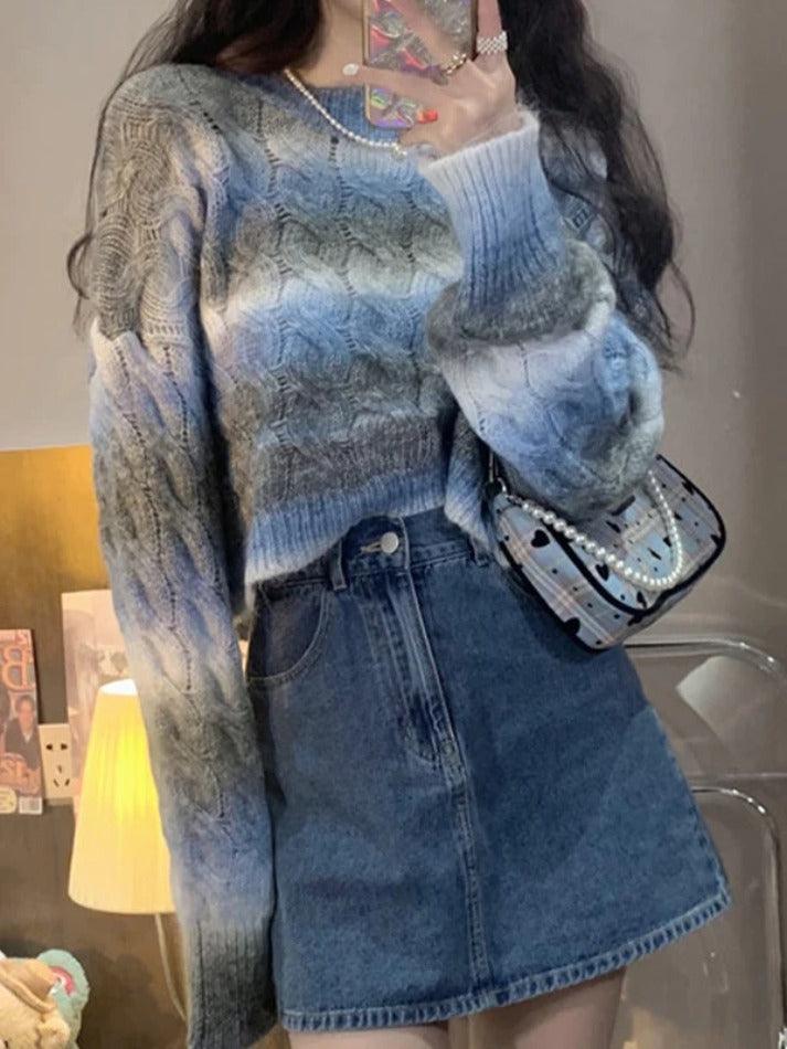 Levoire | Pull Court En Tricot Câble Ombre