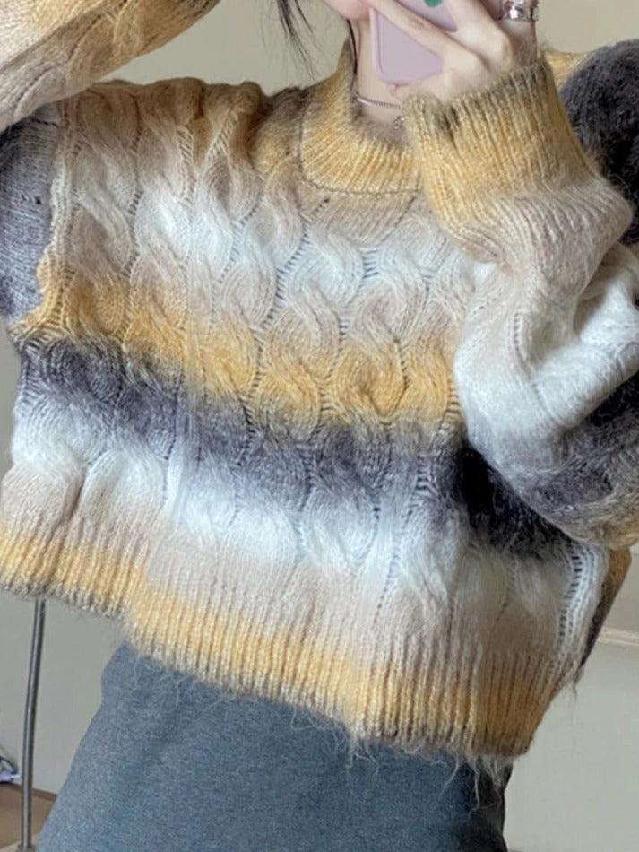 Levoire | Pull Court En Tricot Câble Ombre