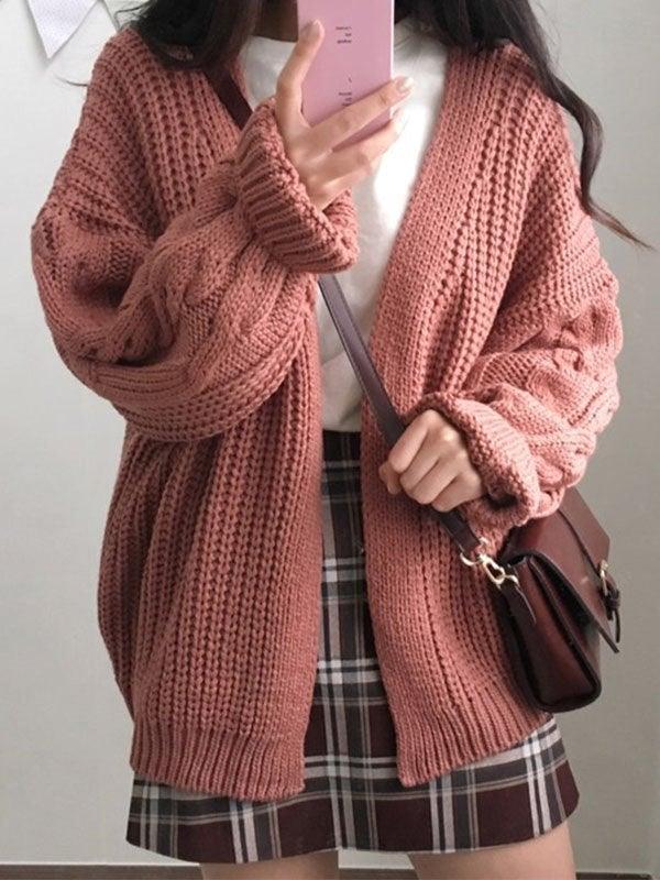 Levoire | Gilet En Tricot À Câble À Front Ouvert Rosa Taille unique