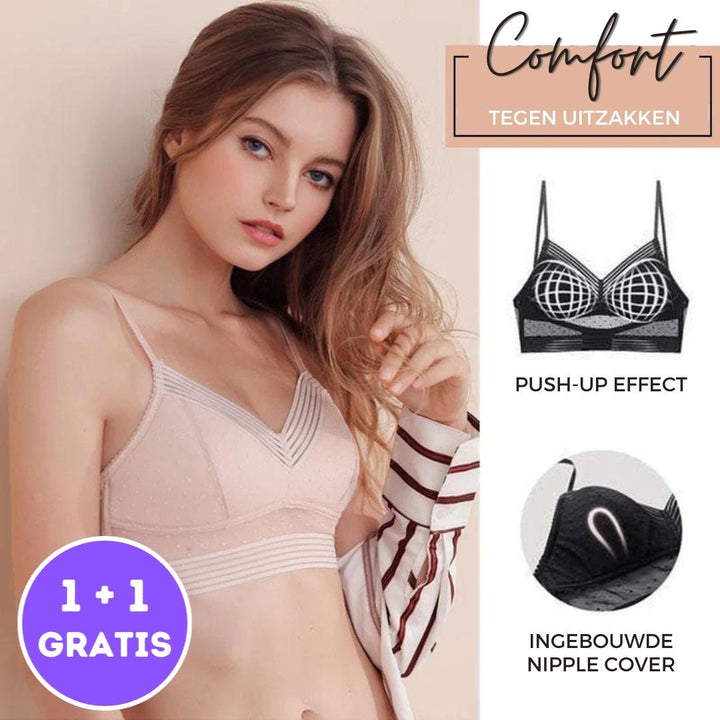 Levoire | Soutien-Gorge Push-Up Confortable Avec Dos Plongeant Couleur de peau (2x)