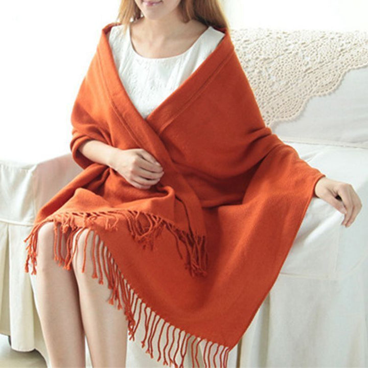 Levoire | Écharpe Avec Sensation Cachemire Et Motif Losange Orange