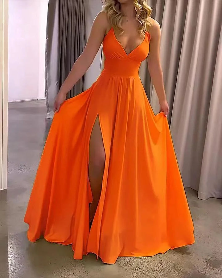 Levoire | Robe Avec Fente Orange