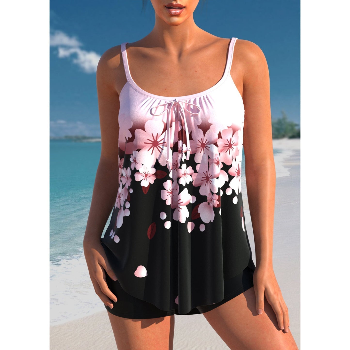 Levoire | Maillot De Bain À Pois Avec Design Classique Noir rose