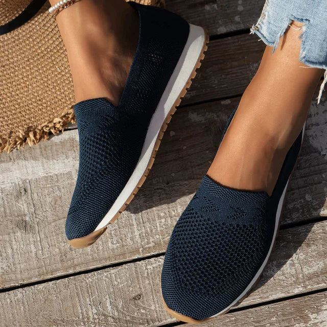 Levoire | Chaussures D'Été Pour Femmes Chaussures À Enfiler Confortables Avec Semelle De Soutien Bleu marine