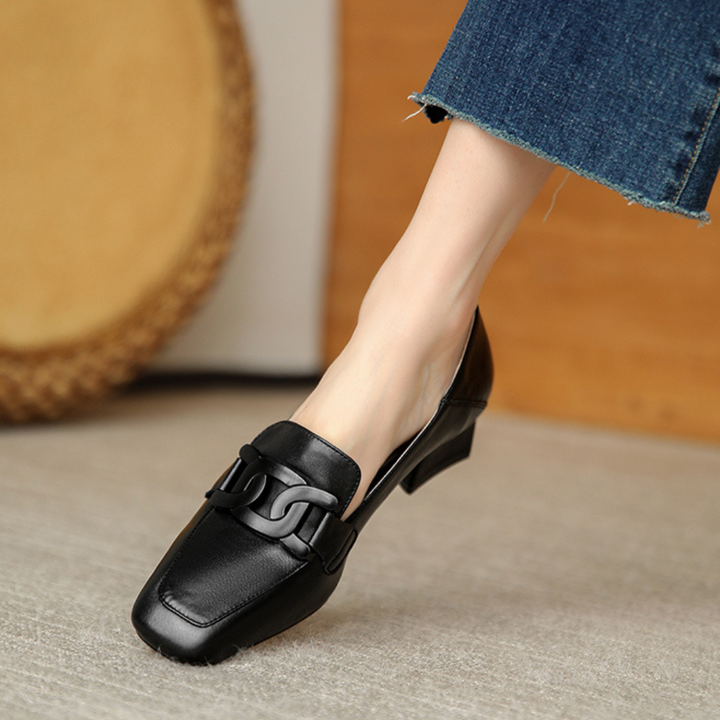 Levoire | Sandale En Cuir Pour Femmes Chaussure De Tous Les Jours Confortable Et Stylée Noir