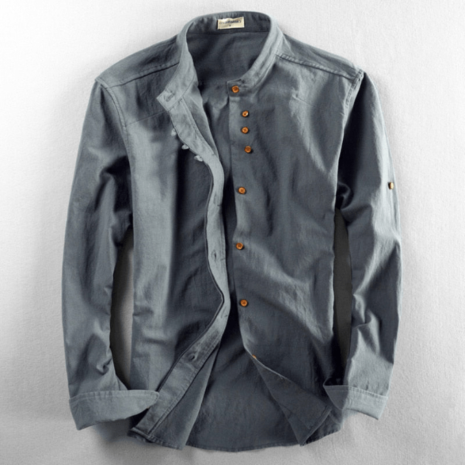 Levoire | Chemise Hommes Style Japonais Chemise Culture Unique Confortable & Loisirs Charbon