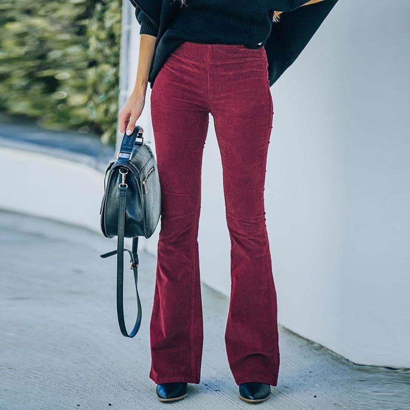 Levoire | Pantalon Évasé Élégant Vin rouge