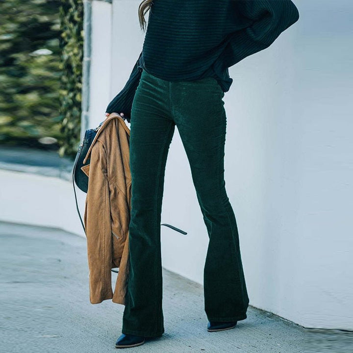 Levoire | Pantalon Évasé Élégant Vert