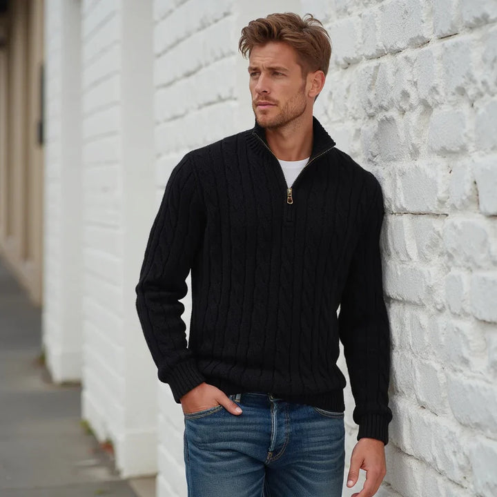 Levoire | Motif de lit pull en laine avec fermeture éclair