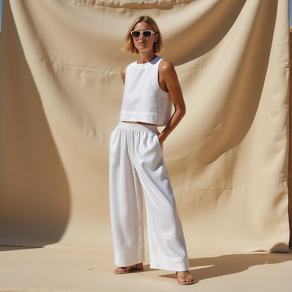 Levoire | Ensemble À Deux Pièces - Léger, Respirant Et Durable Tenue D'Été Pour Femmes Blanc
