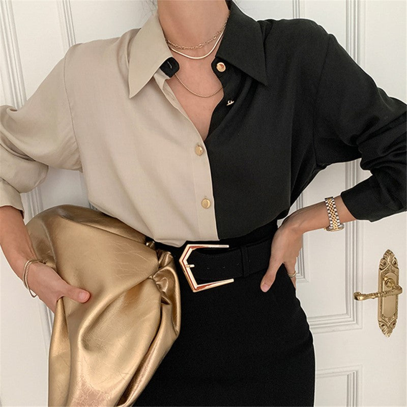 Levoire | Robe Chemise Classique Une Robe Chemise Élégante Et Stylée Beige noir