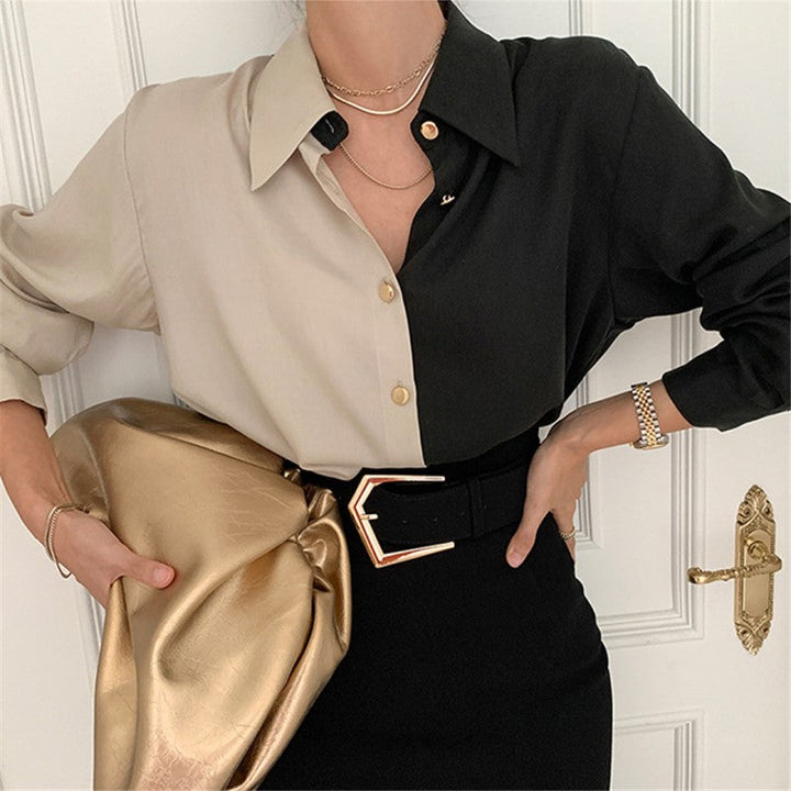 Levoire | Robe Chemise Classique Une Robe Chemise Élégante Et Stylée Beige noir