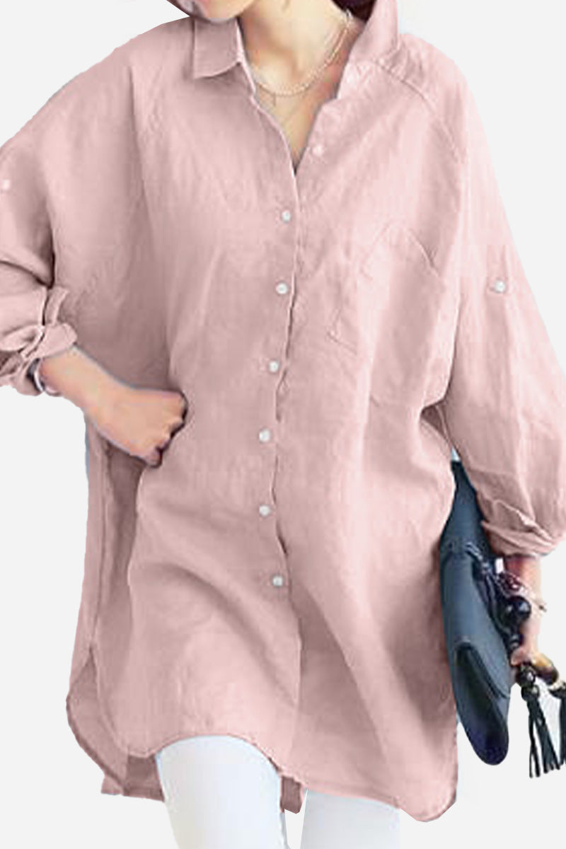 Levoire | Chemise en lin grande taille Rose clair