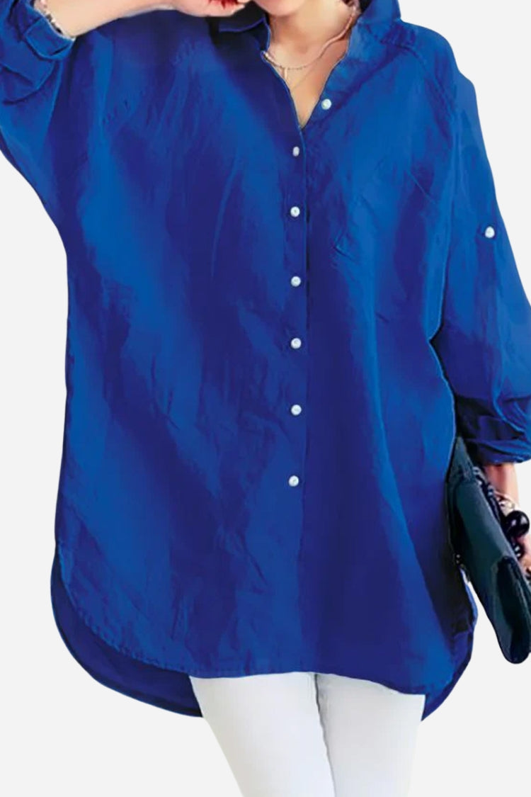 Levoire | Chemise en lin grande taille Turquoise foncé